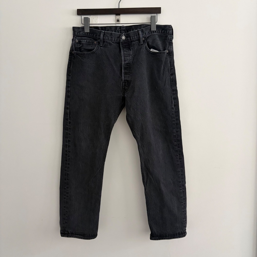 Levis 501 Original Fit Straight Leg Black Denim Jeans W36 L29